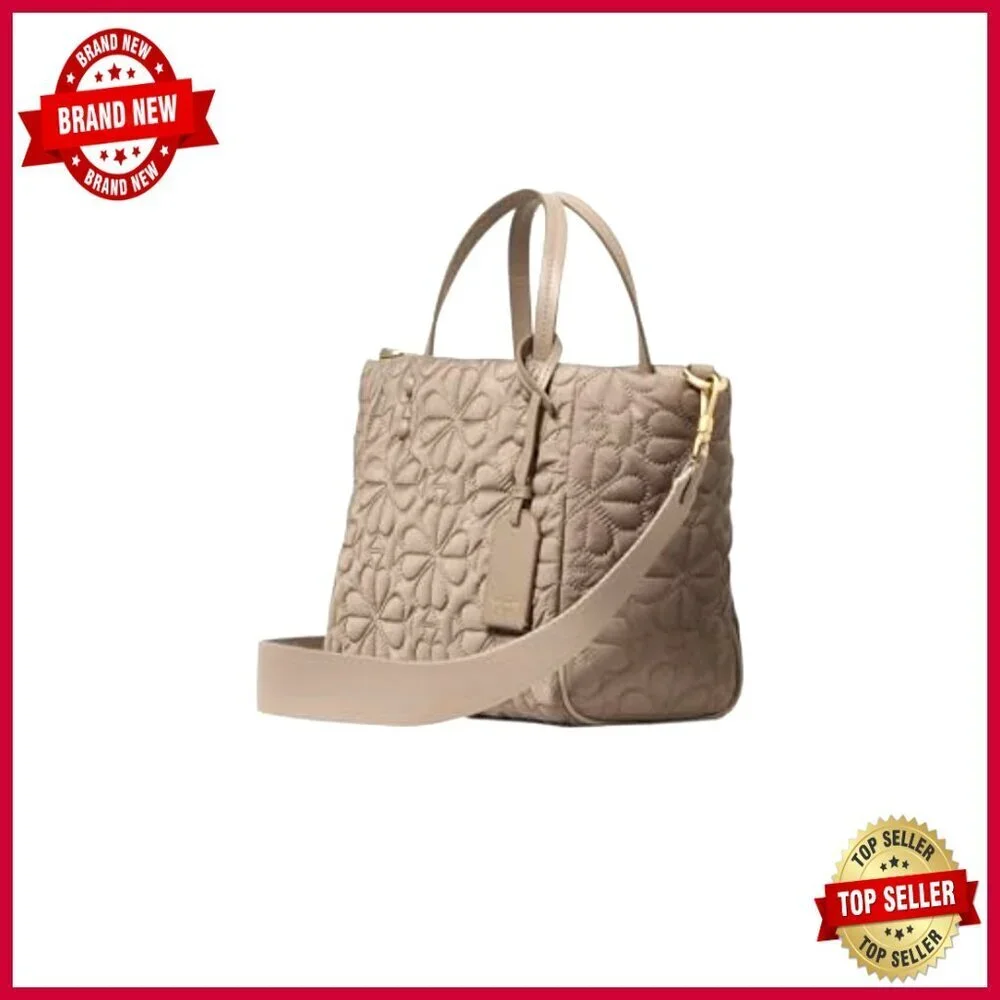 Quilted Fabric Small Tote Crossbody Bag with Magnetic Closure